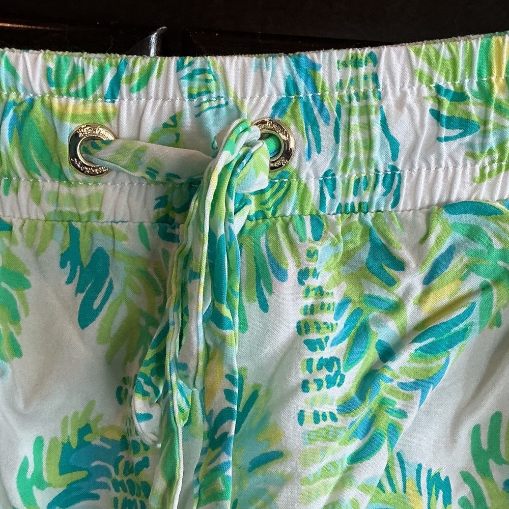 Lilly Pulitzer Green and Pink Women's Cargo Shorts - Picture 4 of 5